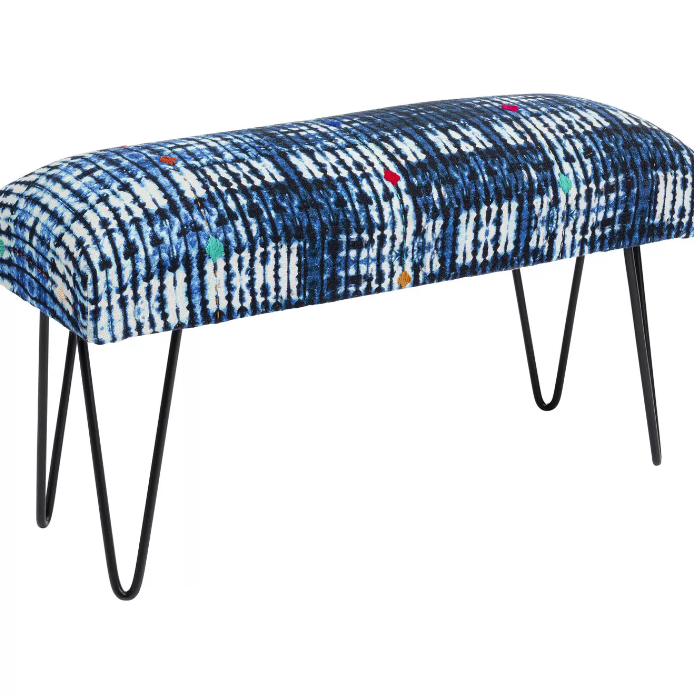 KARE Design Banquette Desna Patchwork Bleu 80Cm