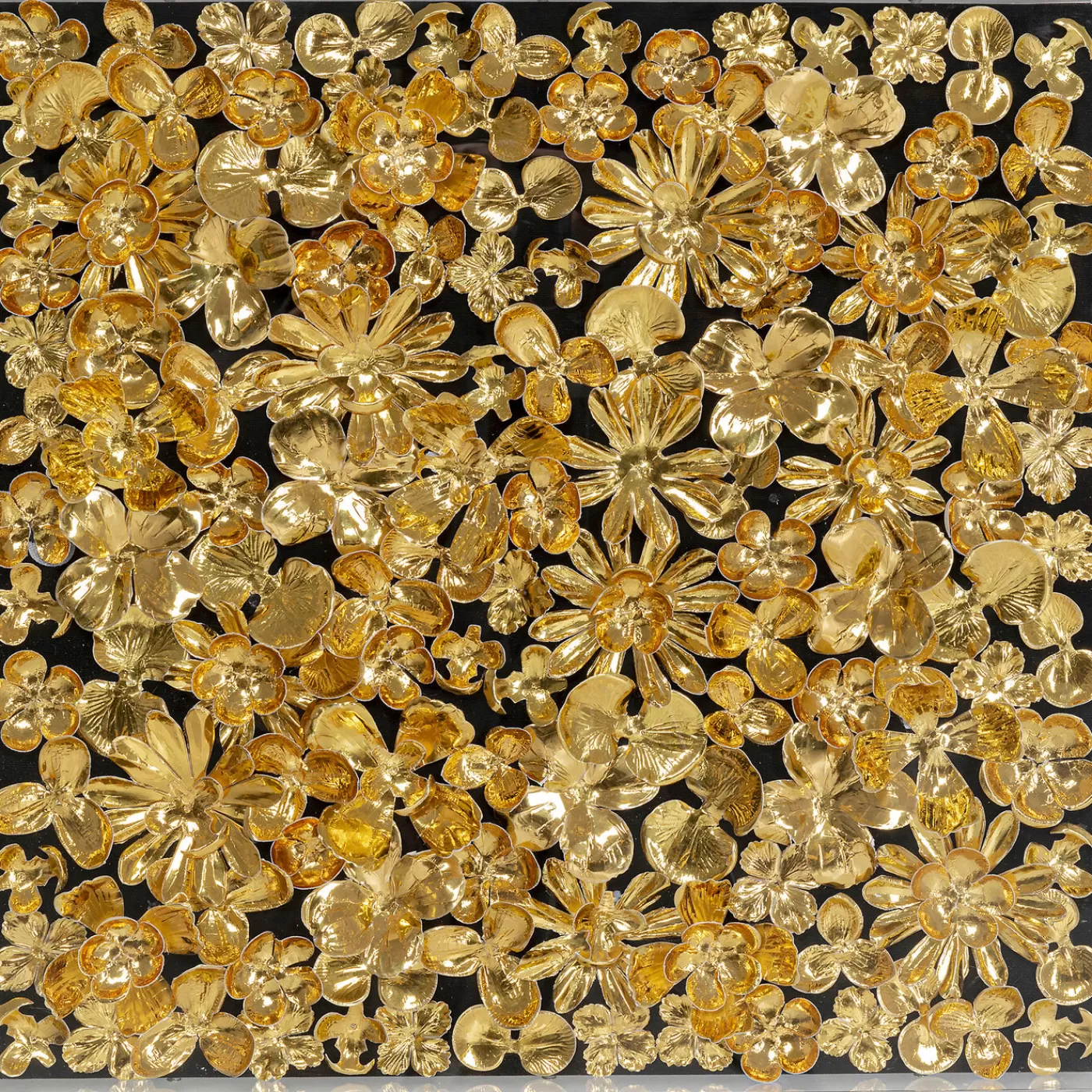 KARE Design Cadre Décoratif Gold Flower 60X60Cm