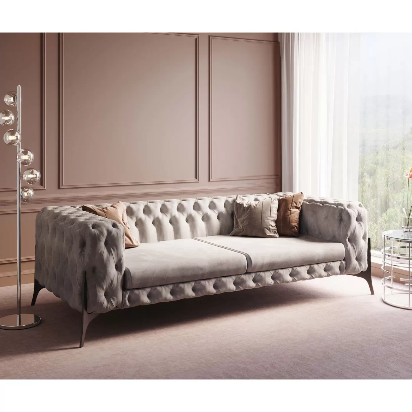 KARE Design Canapés Bellissima 3-Places Beige 240Cm