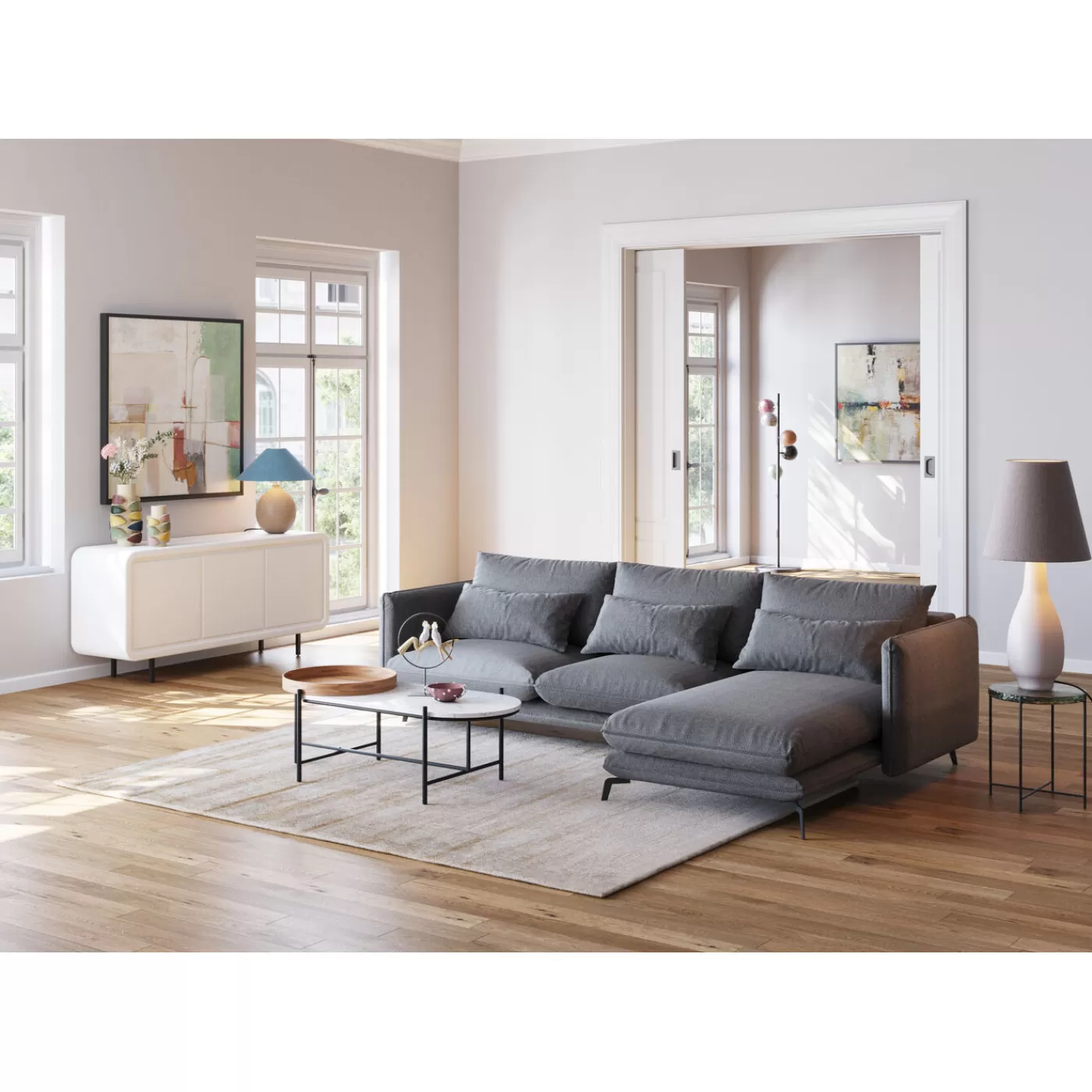 KARE Design Canapés D Angle Monza Droite Gris 296Cm