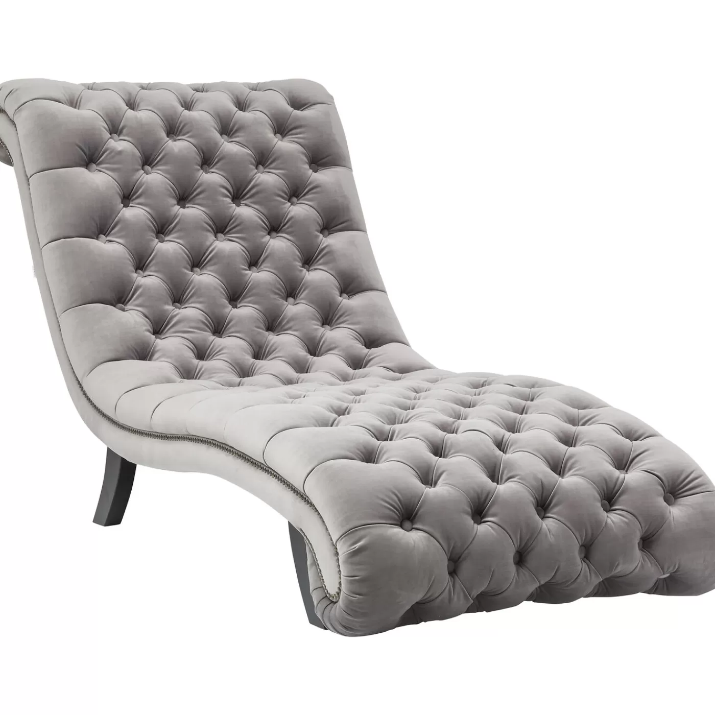 KARE Design Chaise Longue Desire Velours Argente