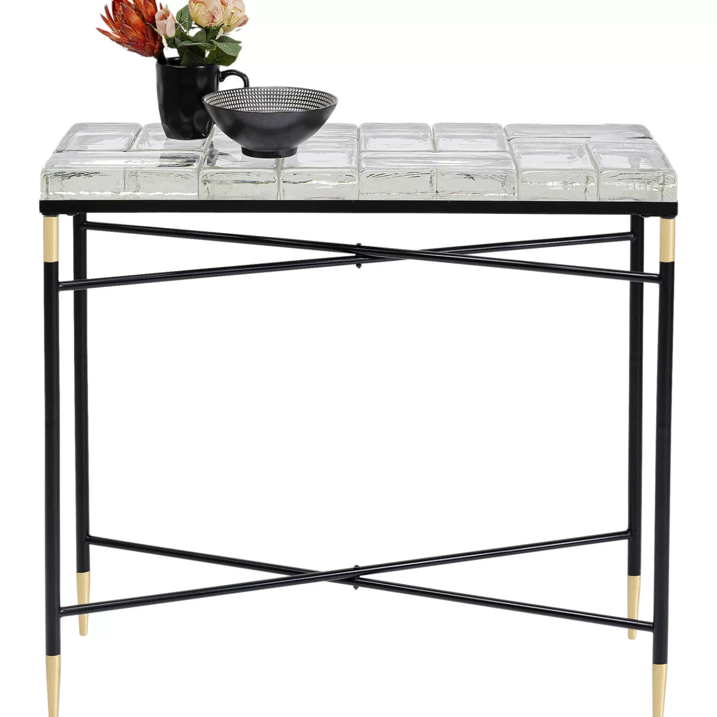 KARE Design Console Iceline Noir 82X76Cm