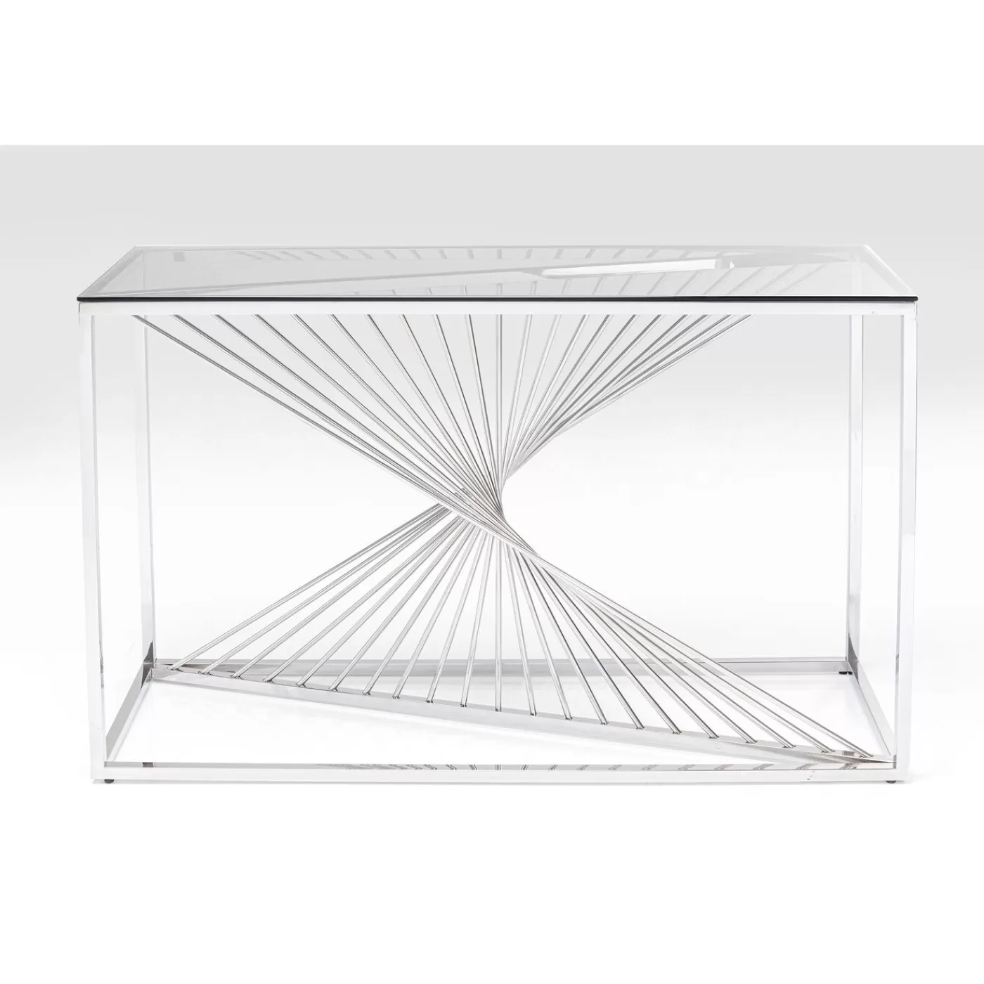 KARE Design Console Laser Argente-Verre Clair 120X40