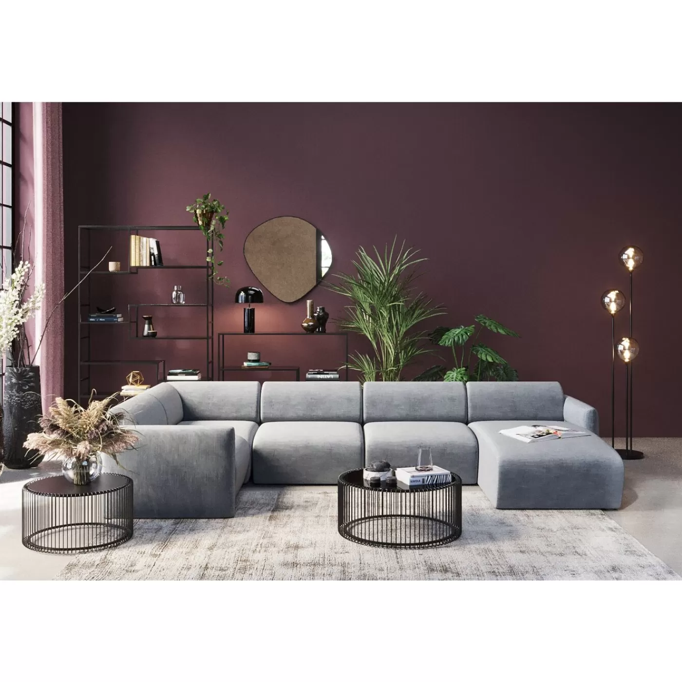 KARE Design Ensemble De Canapés 1 Lucca Gris Droite 328Cm