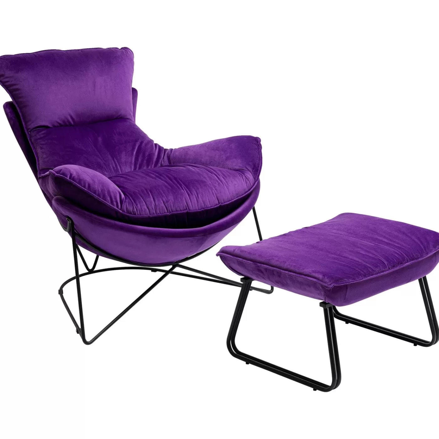 KARE Design Fauteuil Avec Tabouret Snuggle (2/Parts)