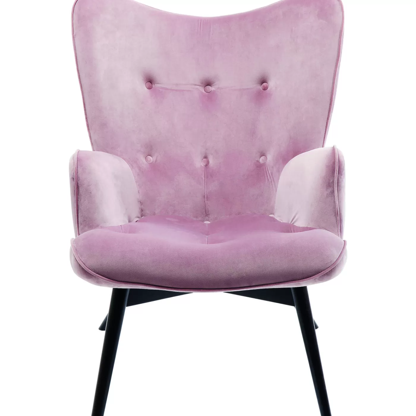 KARE Design Fauteuil Black Vicky Velours Rose