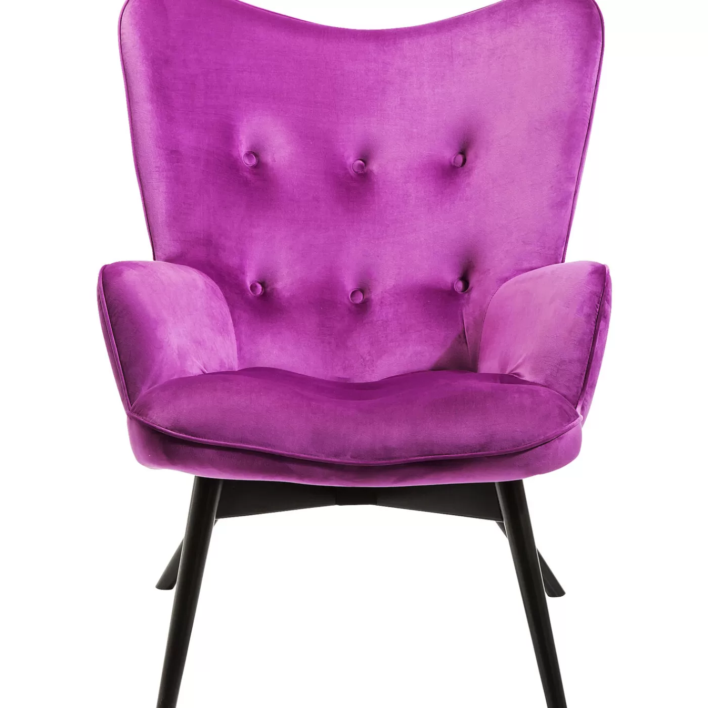 KARE Design Fauteuil Black Vicky Velours Violet