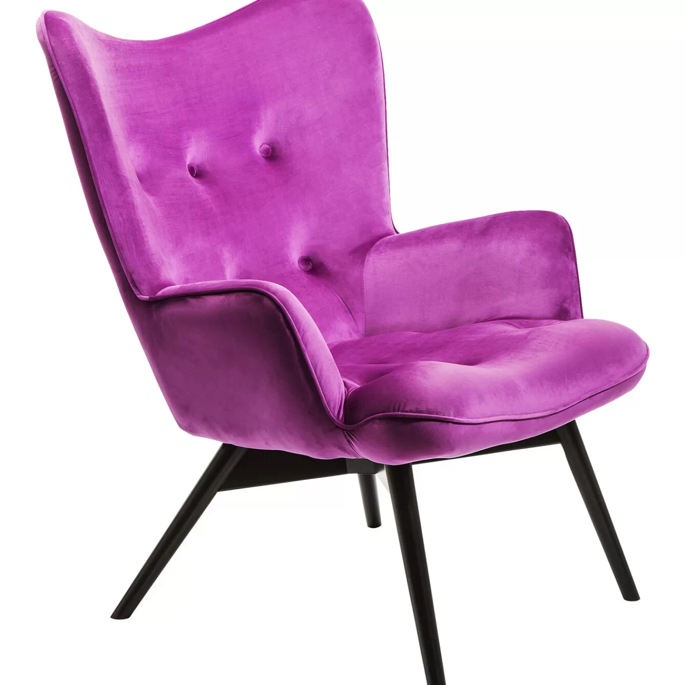 KARE Design Fauteuil Black Vicky Velours Violet