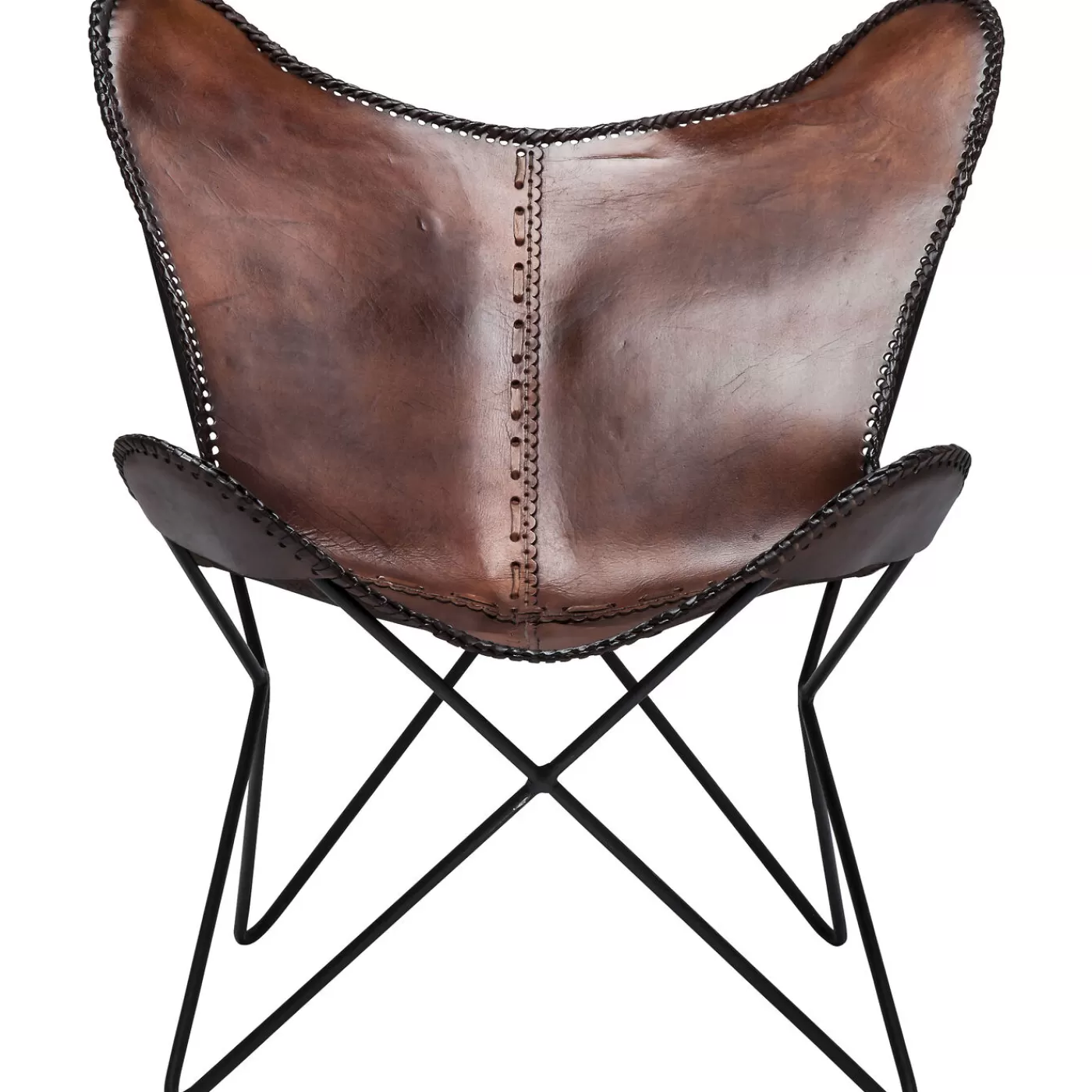 KARE Design Fauteuil Butterfly Marron Eco.