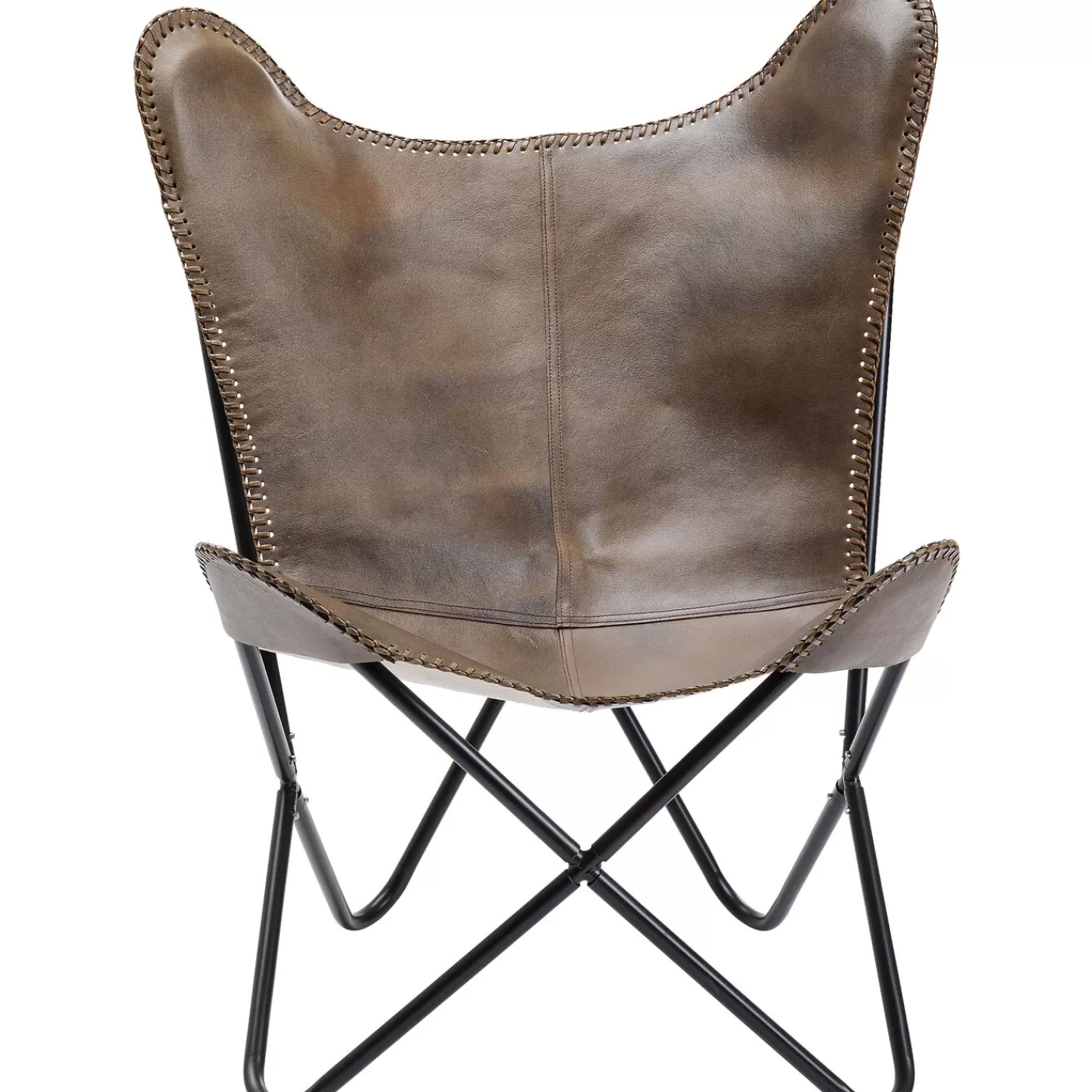 KARE Design Fauteuil California Cuir Marron Fonce