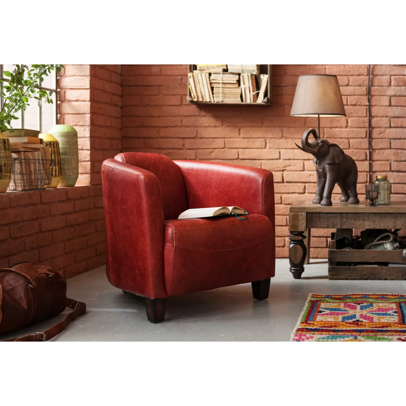 KARE Design Fauteuil Cigar Lounge Rouge