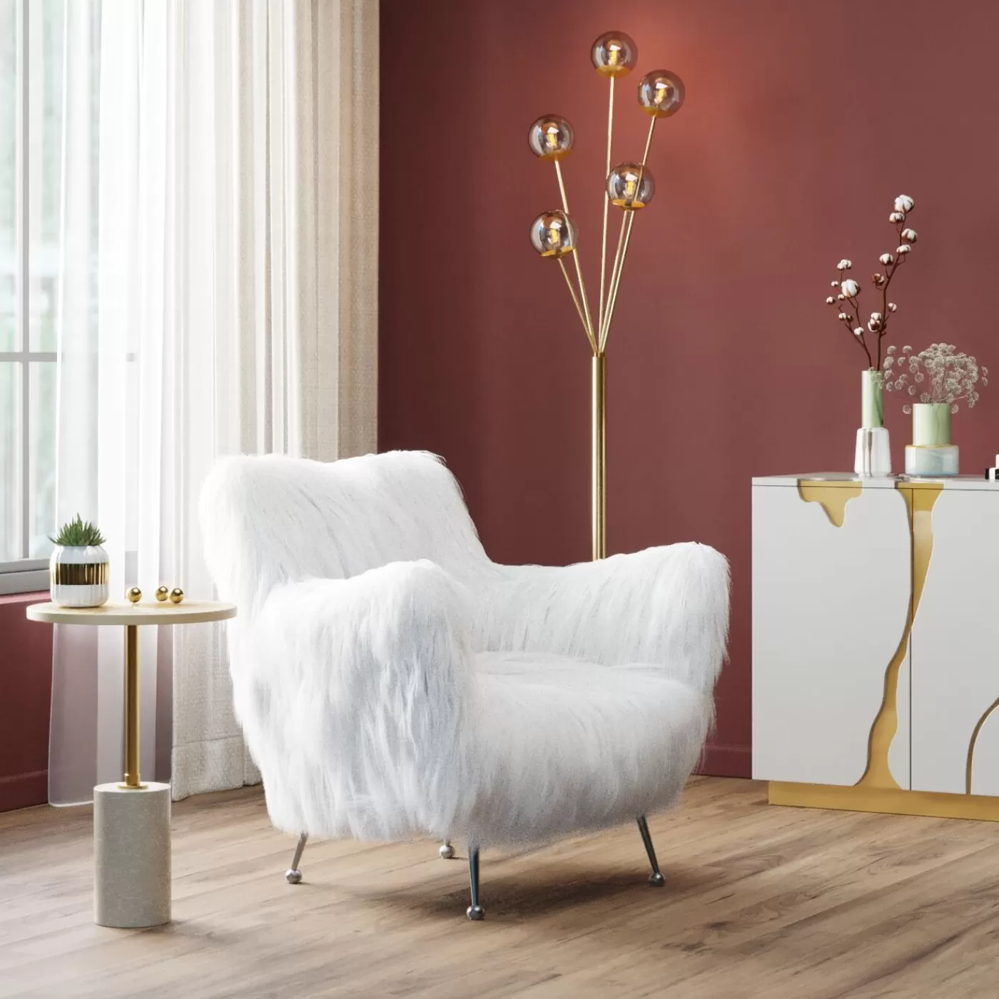 KARE Design Fauteuil Goldfinger Blanc