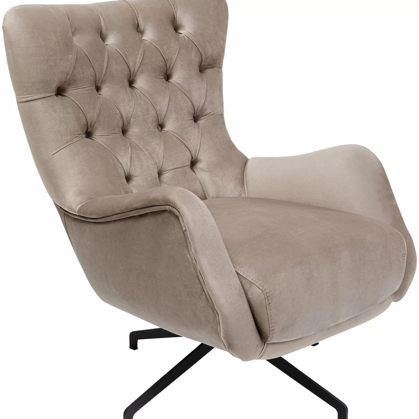 KARE Design Fauteuil Pivotant Bellissima Velours Beige