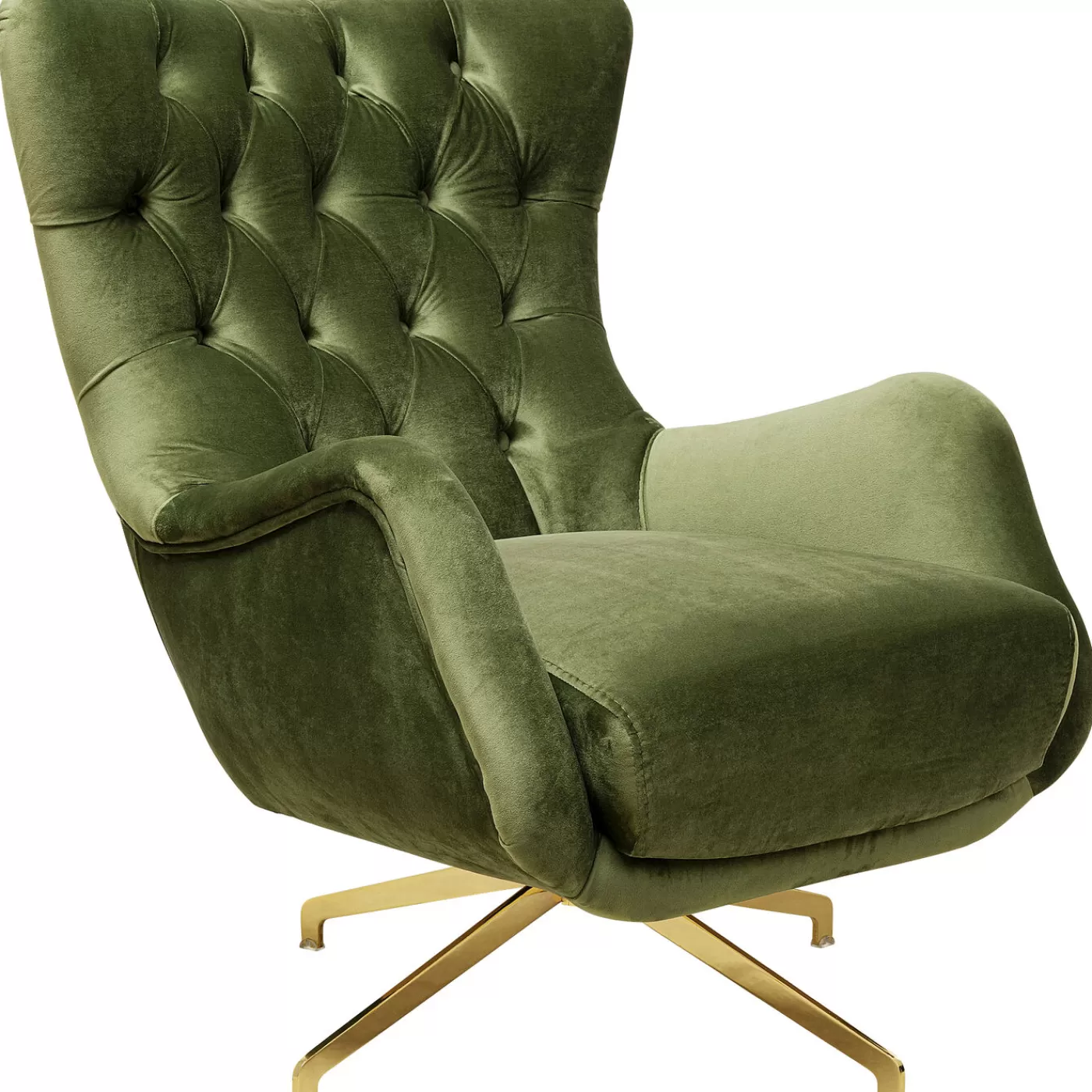 KARE Design Fauteuil Pivotant Bellissima Velours Vert