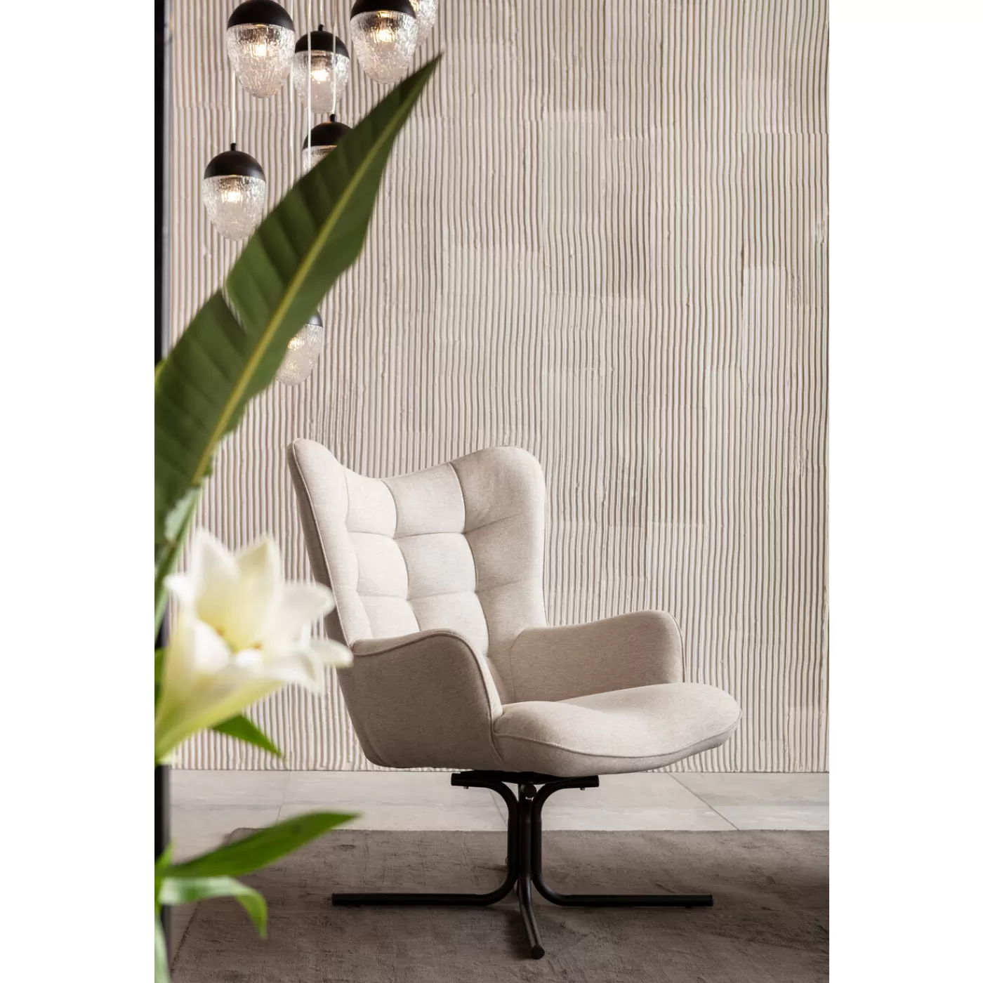 KARE Design Fauteuil Pivotant Oscar Creme