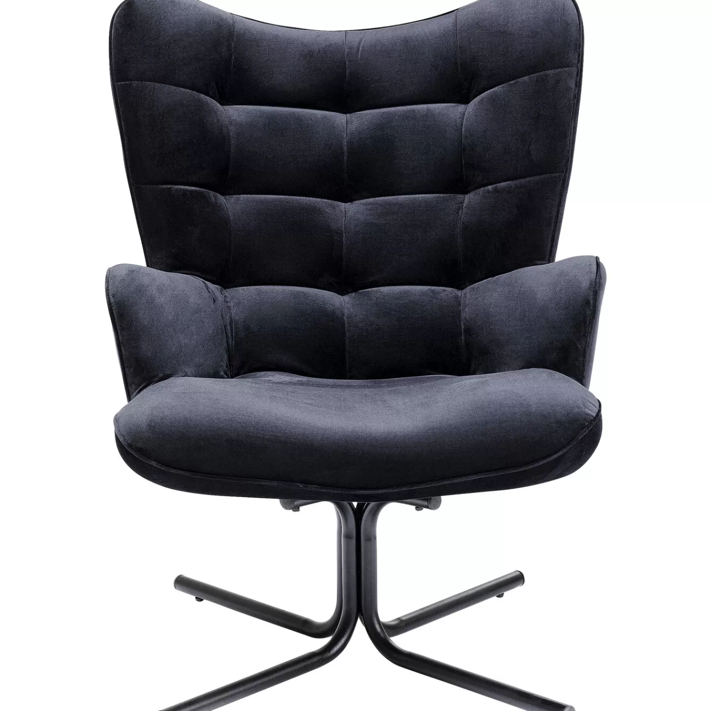 KARE Design Fauteuil Pivotant Oscar Velours Noir