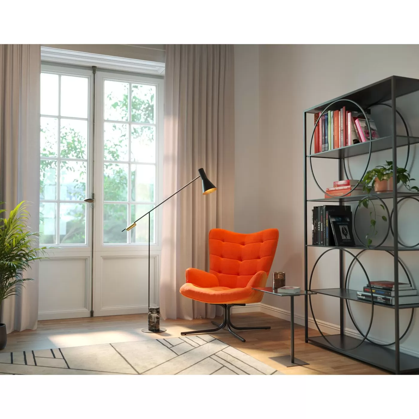 KARE Design Fauteuil Pivotant Oscar Velours Orange