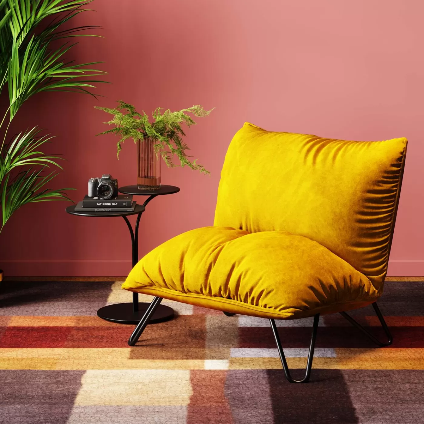 KARE Design Fauteuil Port Pino Jaune