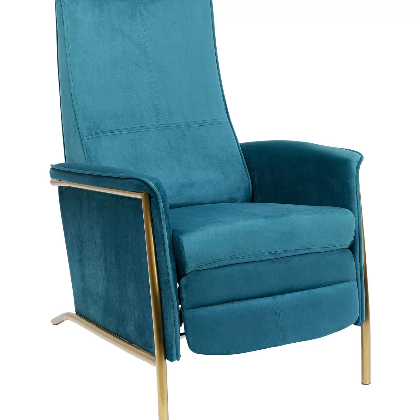 KARE Design Fauteuil Relax Lazy Velours Bleu