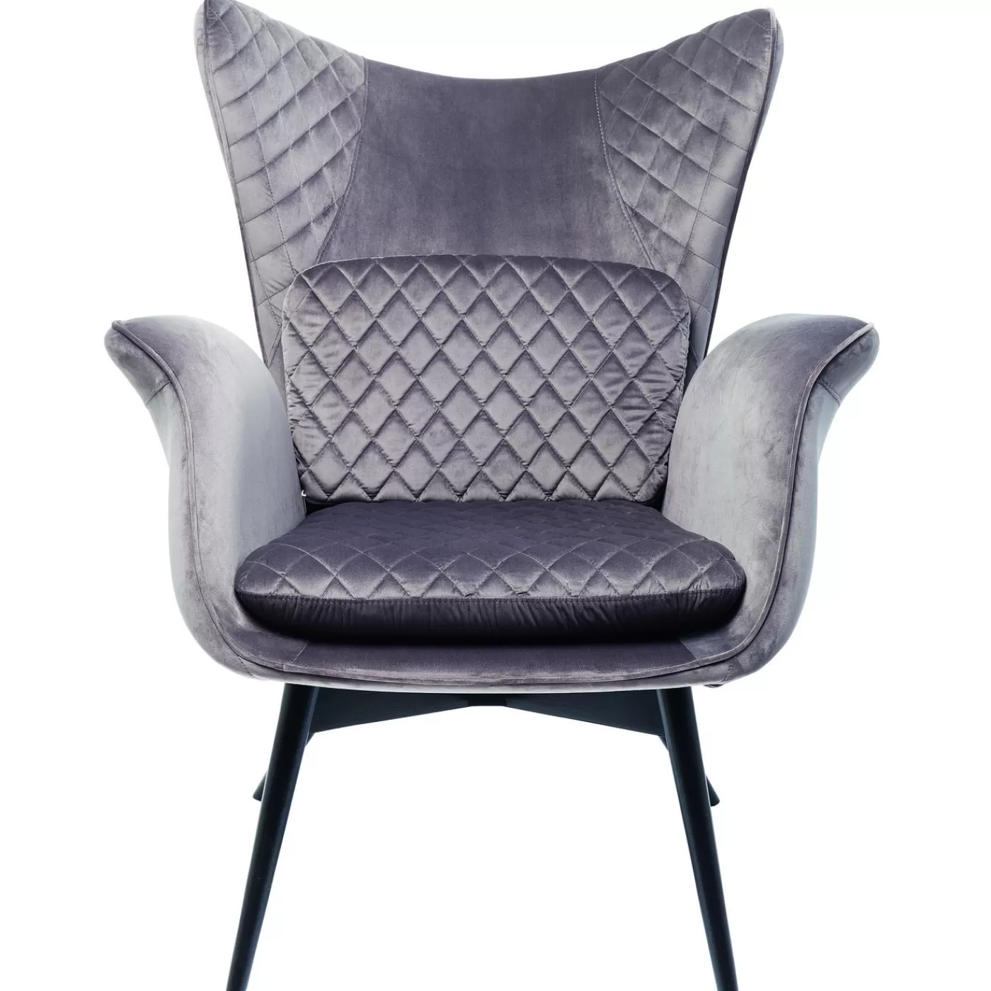 KARE Design Fauteuil Tudor Velvet Gris-Argente