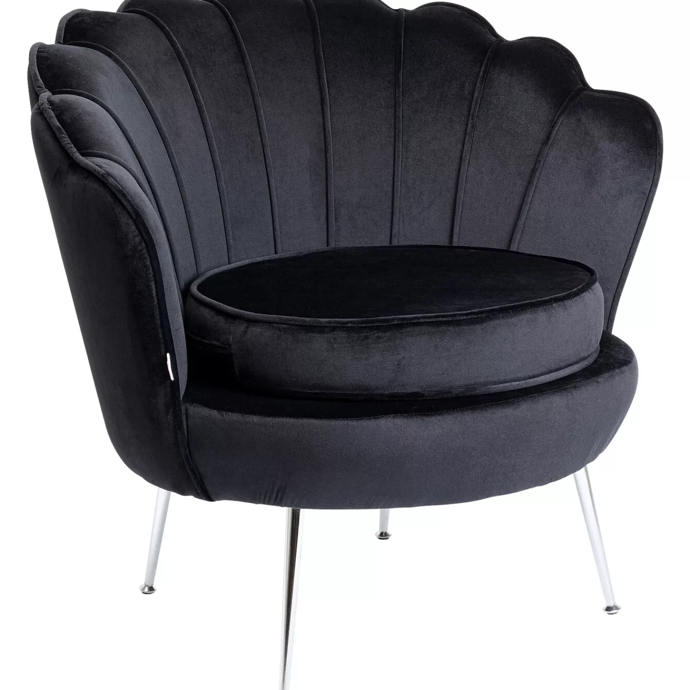 KARE Design Fauteuil Water Lily Chrome Noir