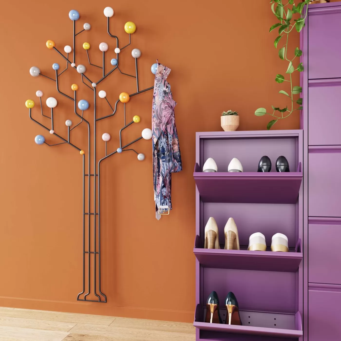 KARE Design Garderobe Murale Circuit Tree 84Cm