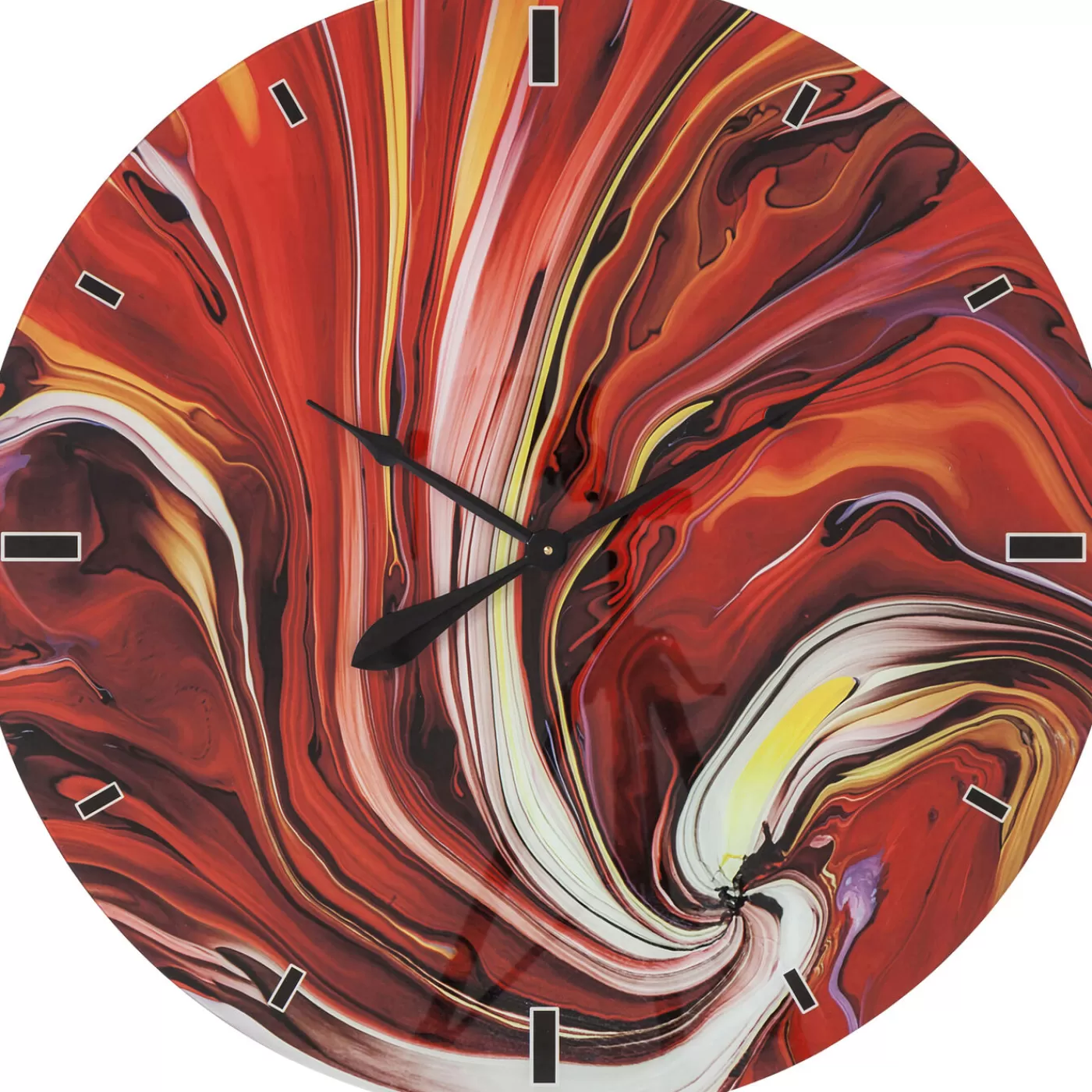 KARE Design Horloge Murale En Verre Chaos Fire O80Cm