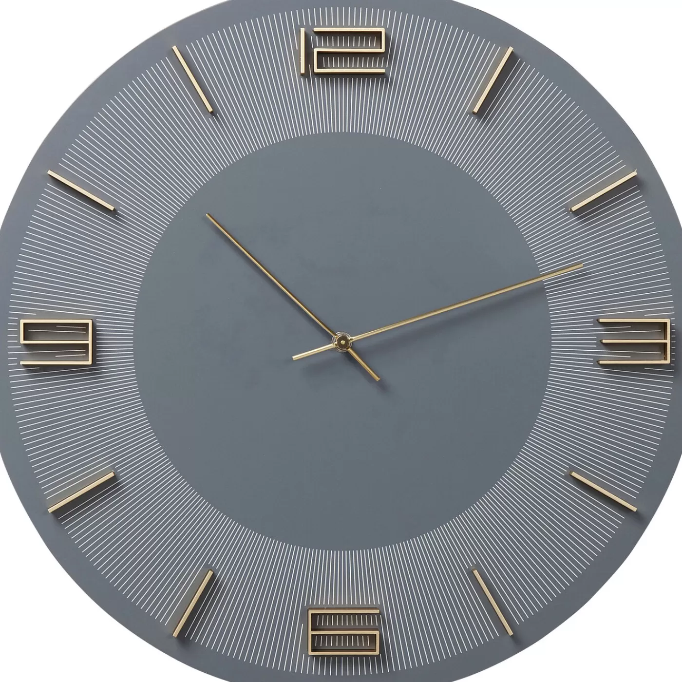 KARE Design Horloge Murale Leonardo Gris/Dore O49Cm