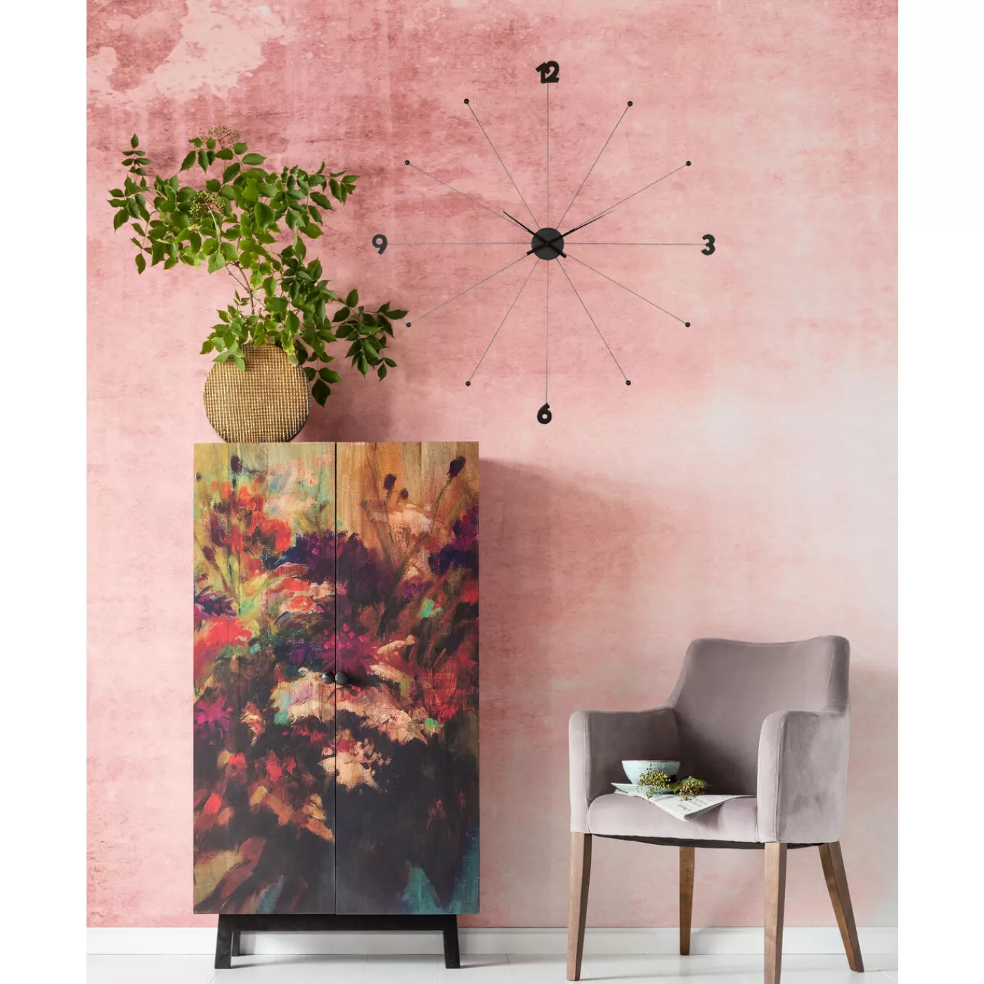 KARE Design Horloge Murale Like Umbrella Noire