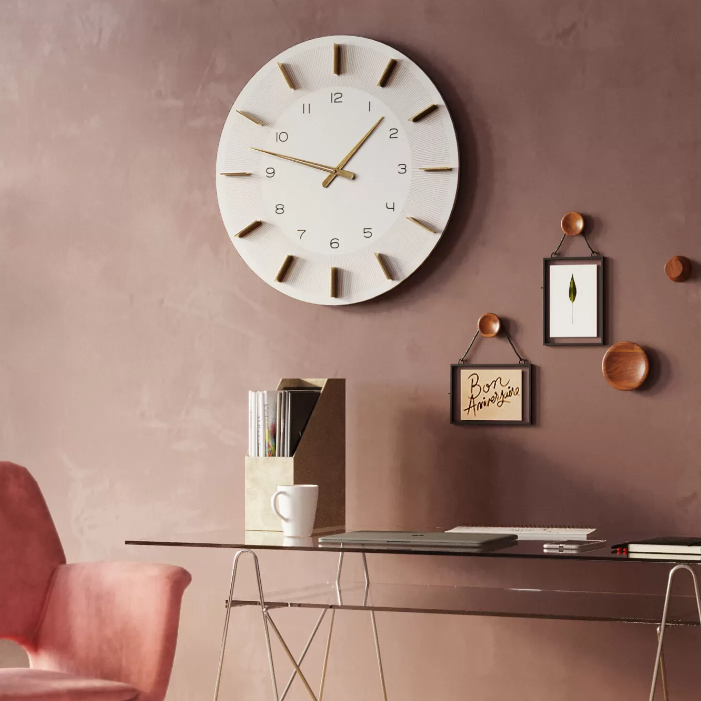 KARE Design Horloge Murale Lio Blanc O60Cm