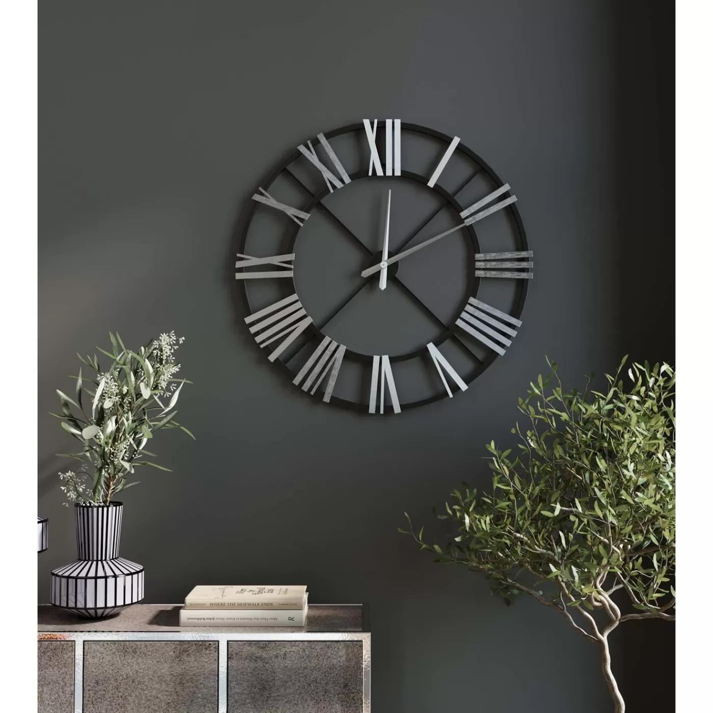 KARE Design Horloge Murale Nevio Argente O95Cm