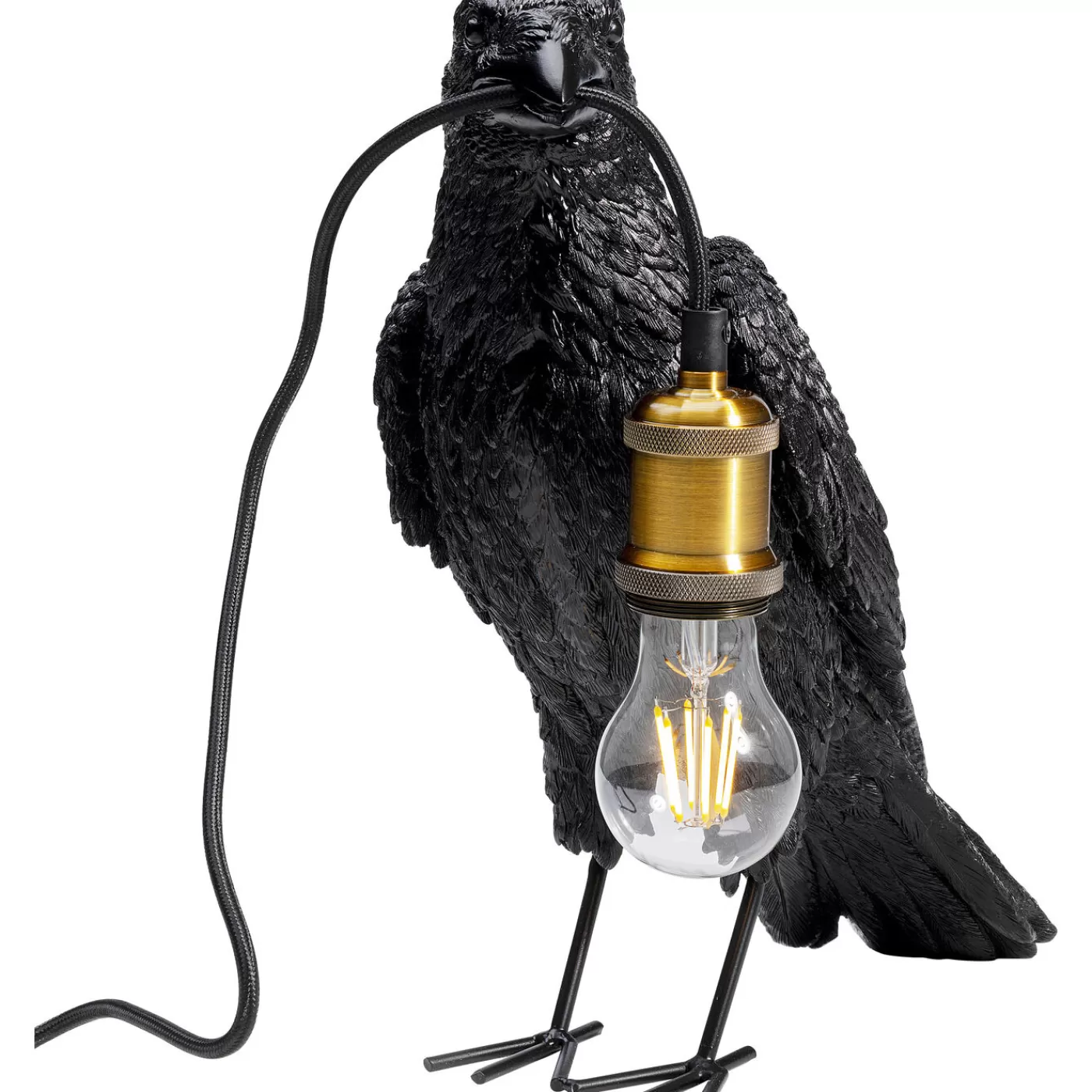 KARE Design Lampe A Poser Animal Crow Noir Mat 34Cm