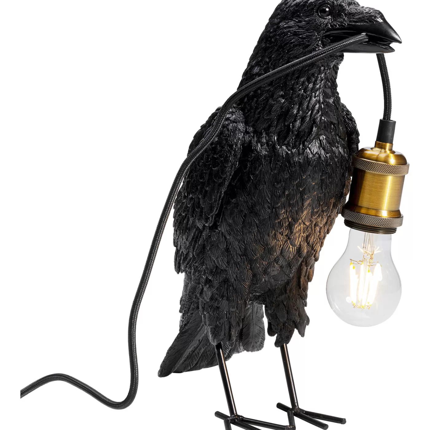 KARE Design Lampe A Poser Animal Crow Noir Mat 34Cm