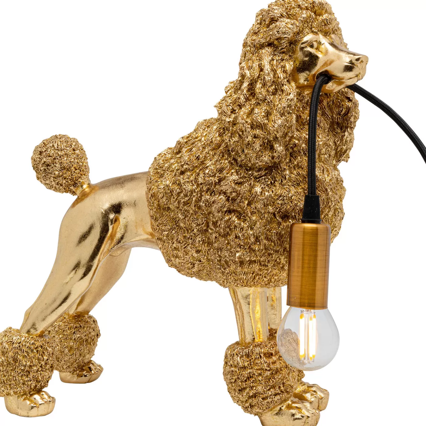 KARE Design Lampe A Poser Animal Poodle Dore 32Cm