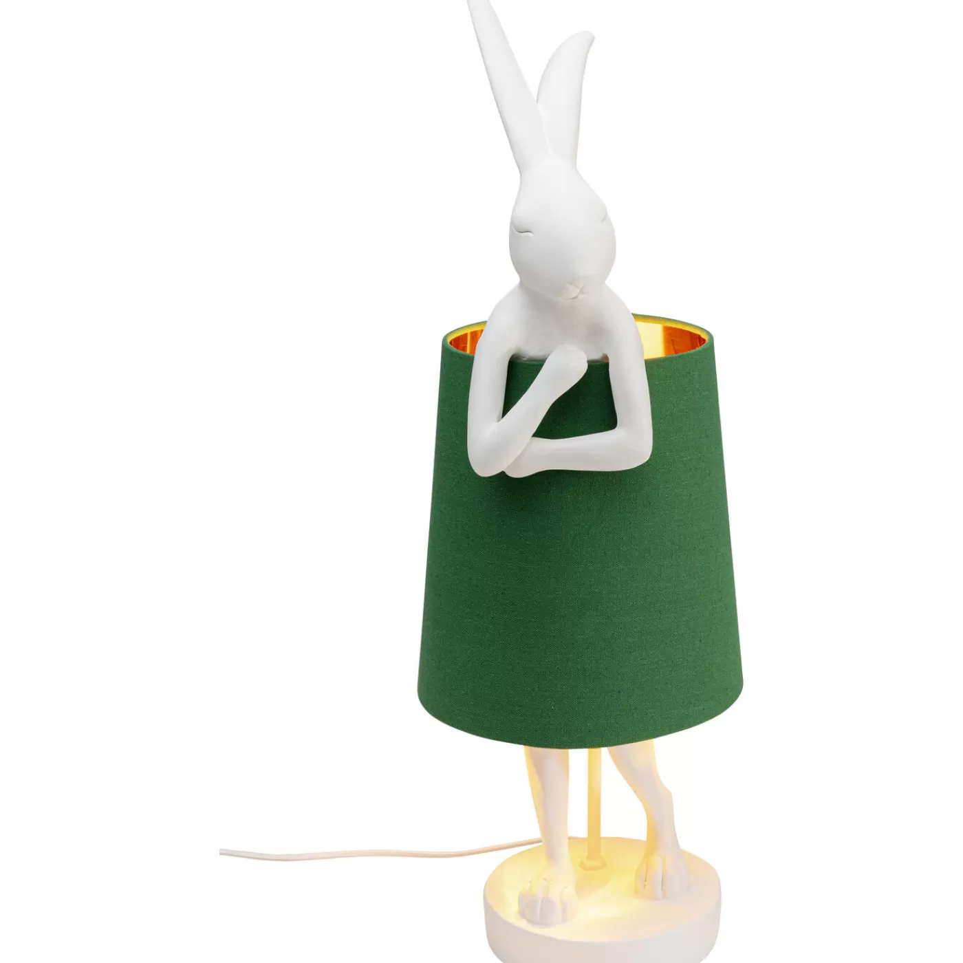 KARE Design Lampe A Poser Animal Rabbit Blanc/Vert 68Cm