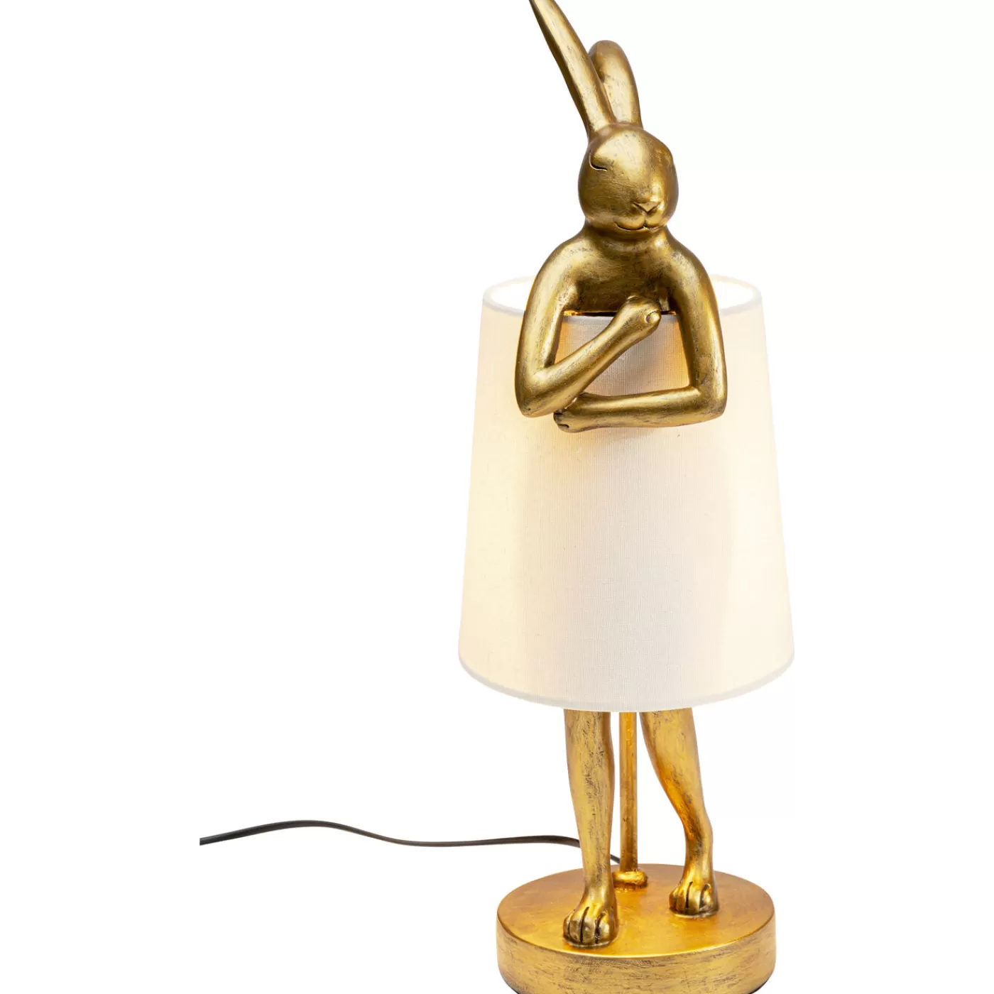 KARE Design Lampe A Poser Animal Rabbit Dore/Blanc 50Cm