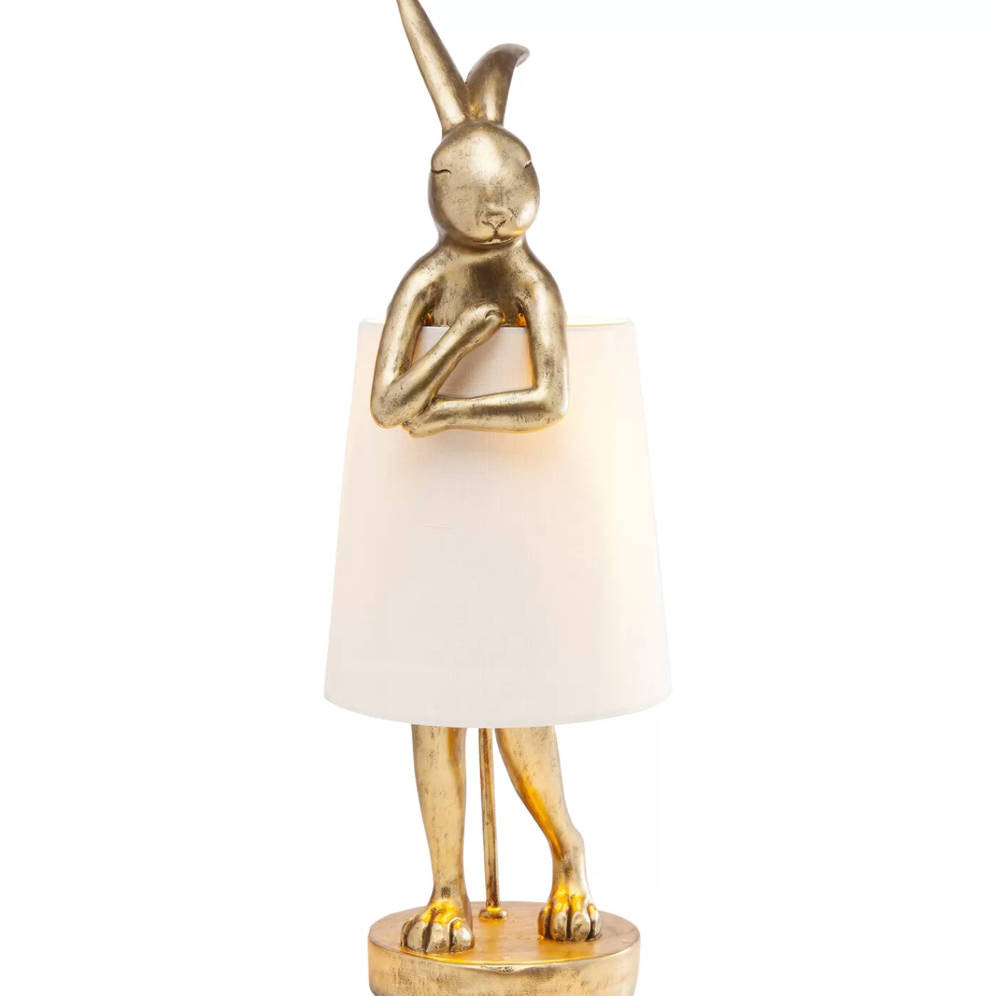 KARE Design Lampe A Poser Animal Rabbit Dore/Blanc 68Cm