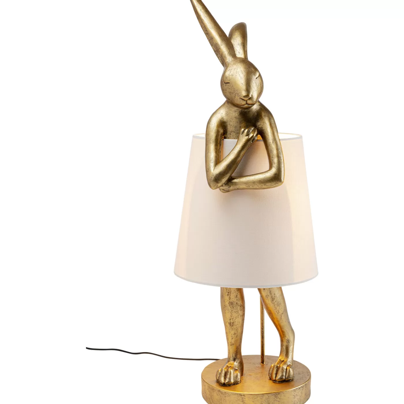 KARE Design Lampe A Poser Animal Rabbit Dore/Blanc 88Cm