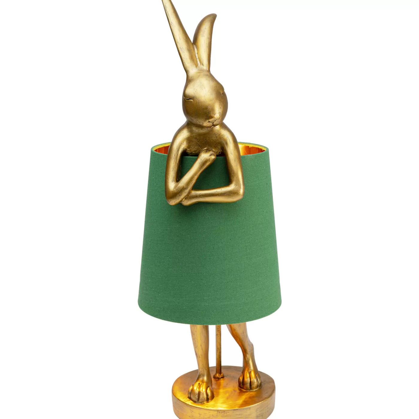 KARE Design Lampe A Poser Animal Rabbit Dore/Vert 68Cm