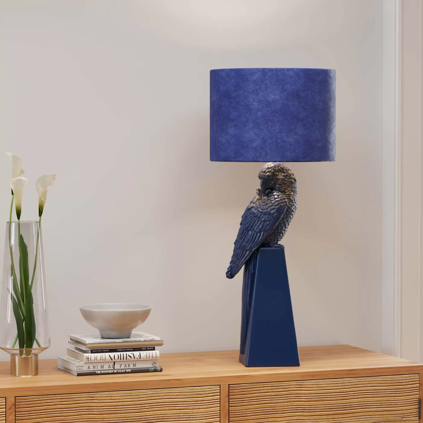 KARE Design Lampe A Poser Parrot Bleu 84Cm