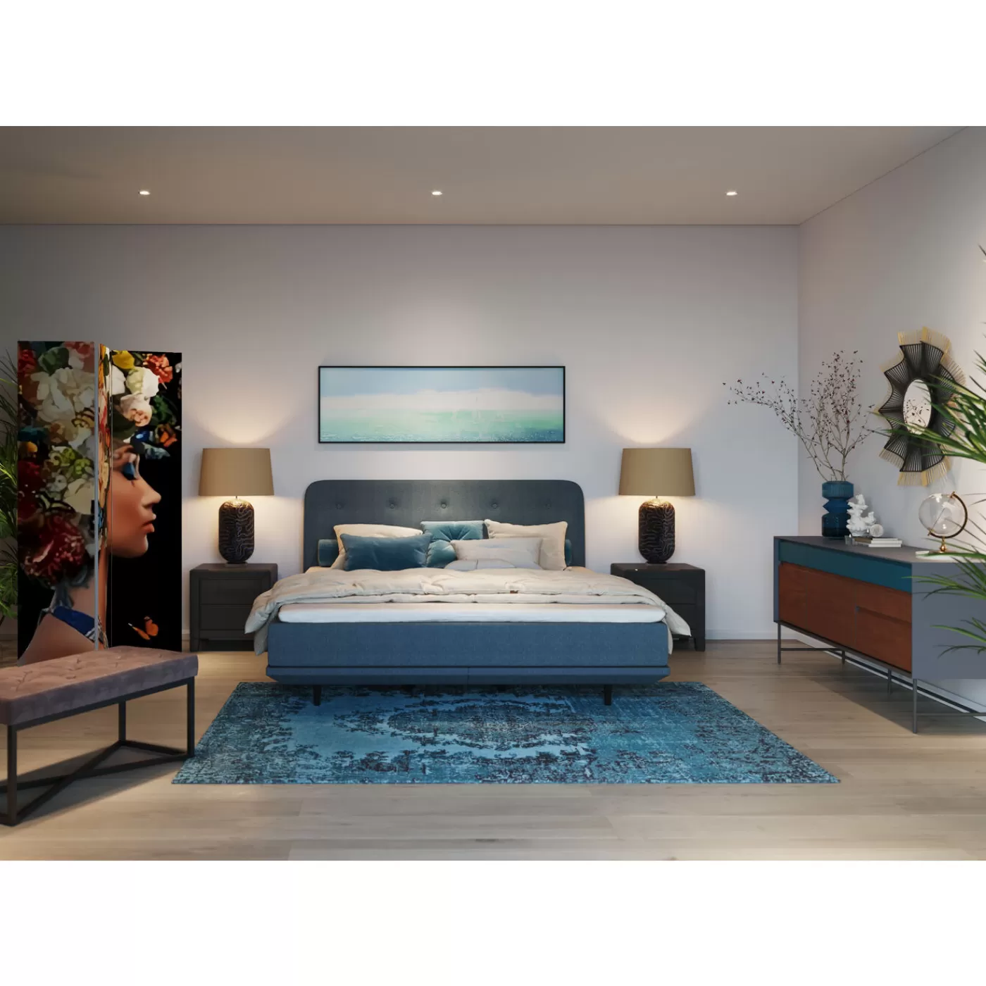 KARE Design Lit Boxspring Luna Bleu 180X200