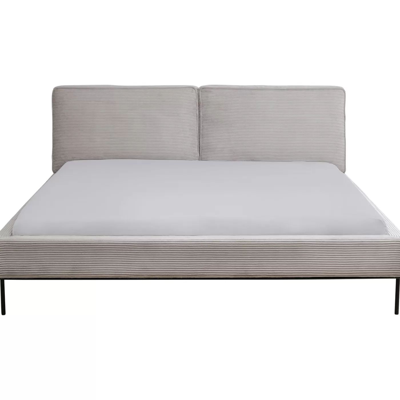 KARE Design Lit East Side Velours Cotele Gris 180X200Cm