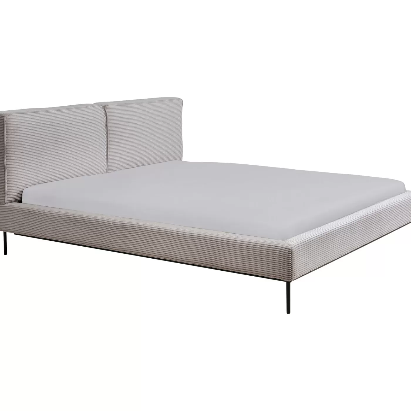 KARE Design Lit East Side Velours Cotele Gris 180X200Cm