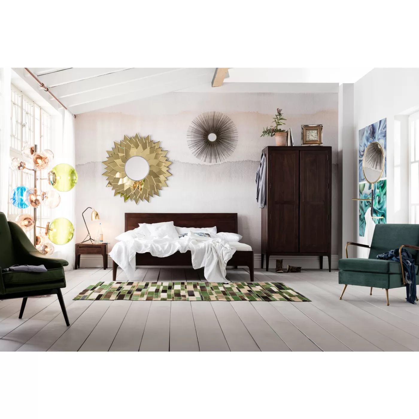 KARE Design Lit En Bois Brooklyn Noyer 160X200