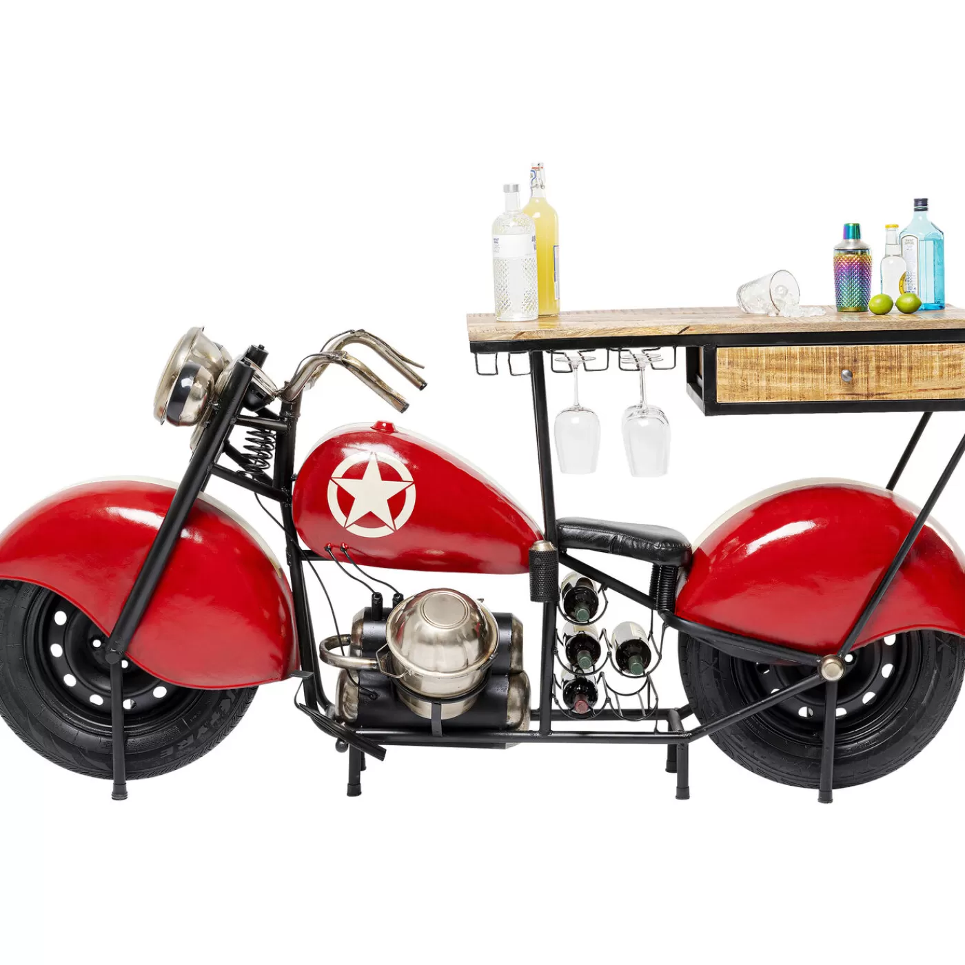 KARE Design Meuble Bar Motorbike Rouge