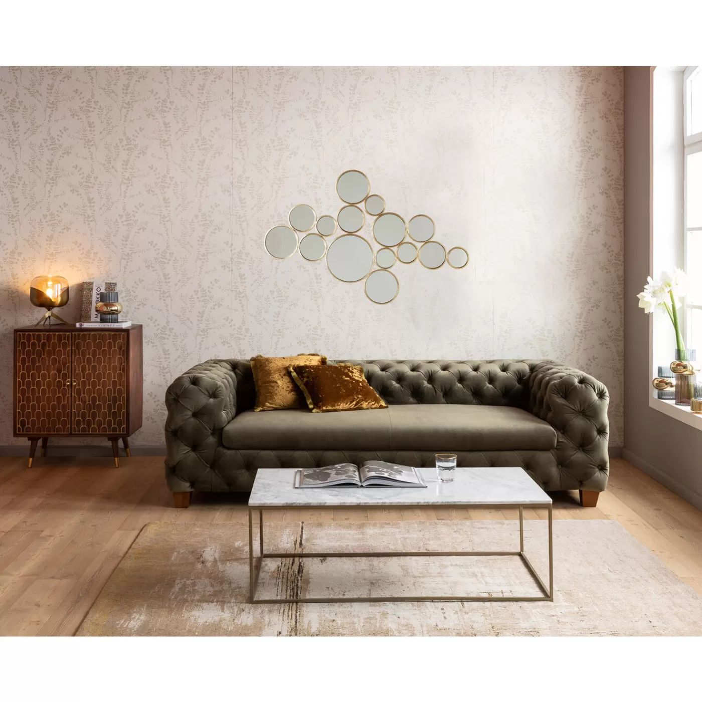 KARE Design Miroir Bubbles Laiton 138X93Cm