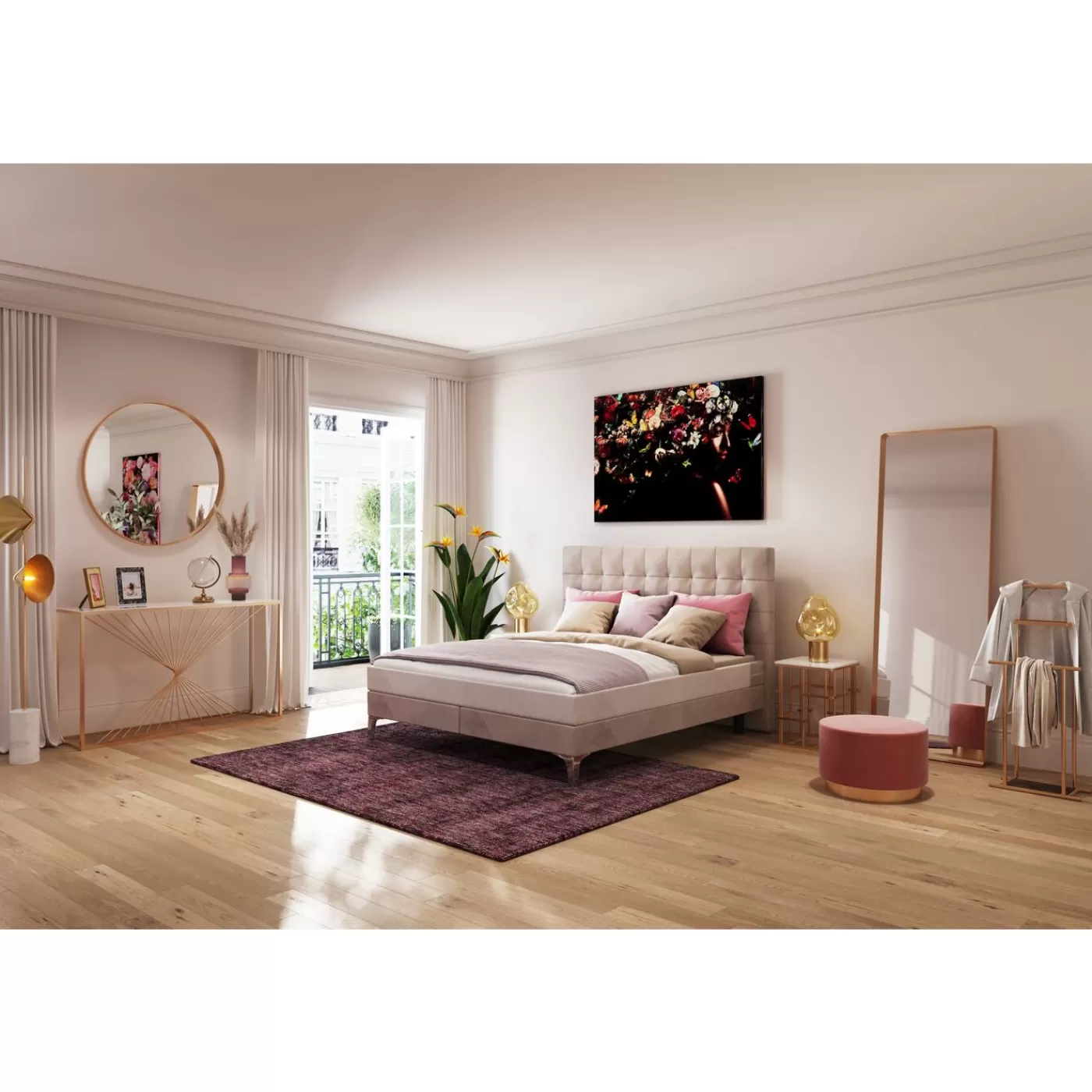 KARE Design Miroir Curve Rectangulaire Cuivre 70X200Cm