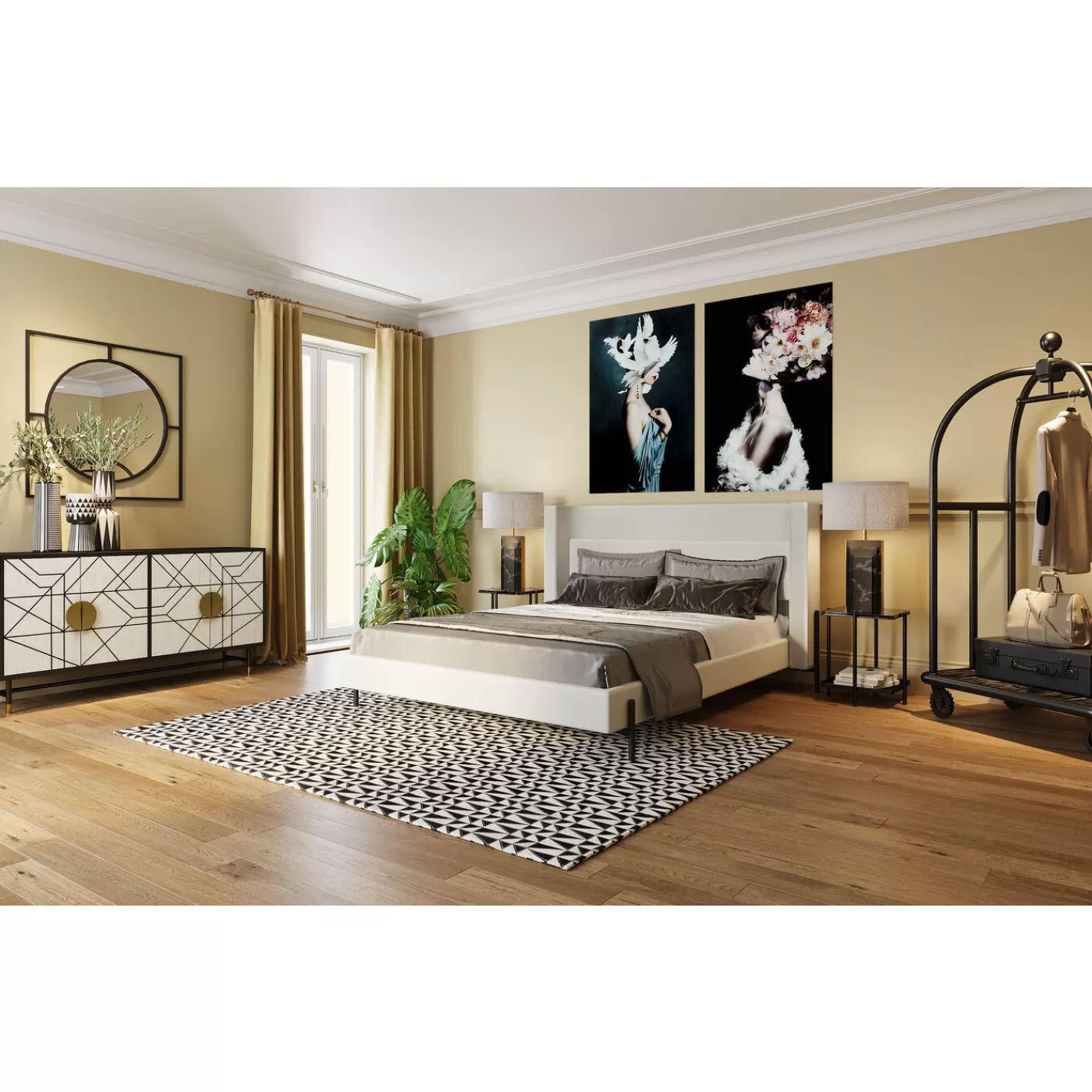 KARE Design Miroir Mural Stanford Frame Noir Mat O90Cm