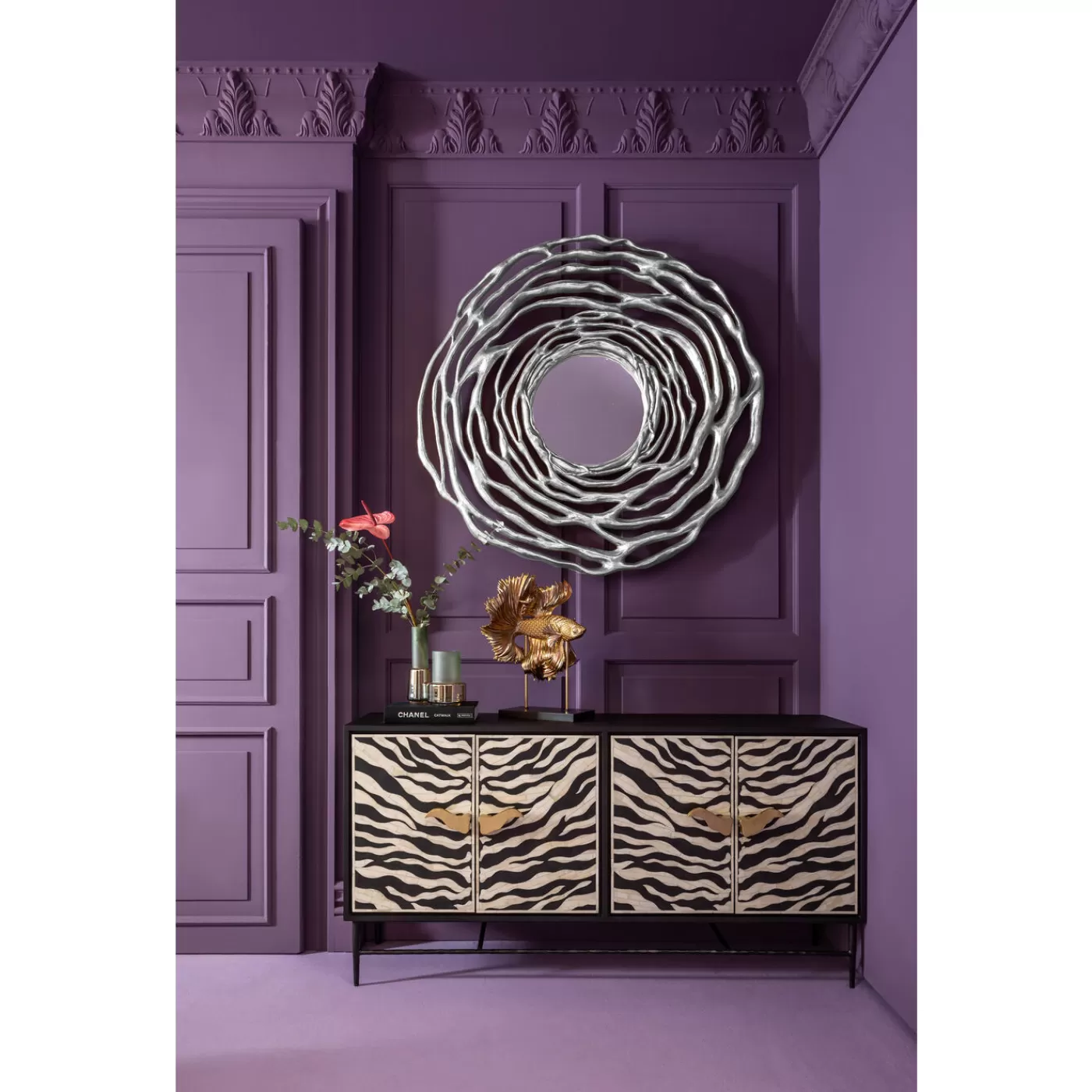 KARE Design Miroir Mural Twiggy Argente O121Cm