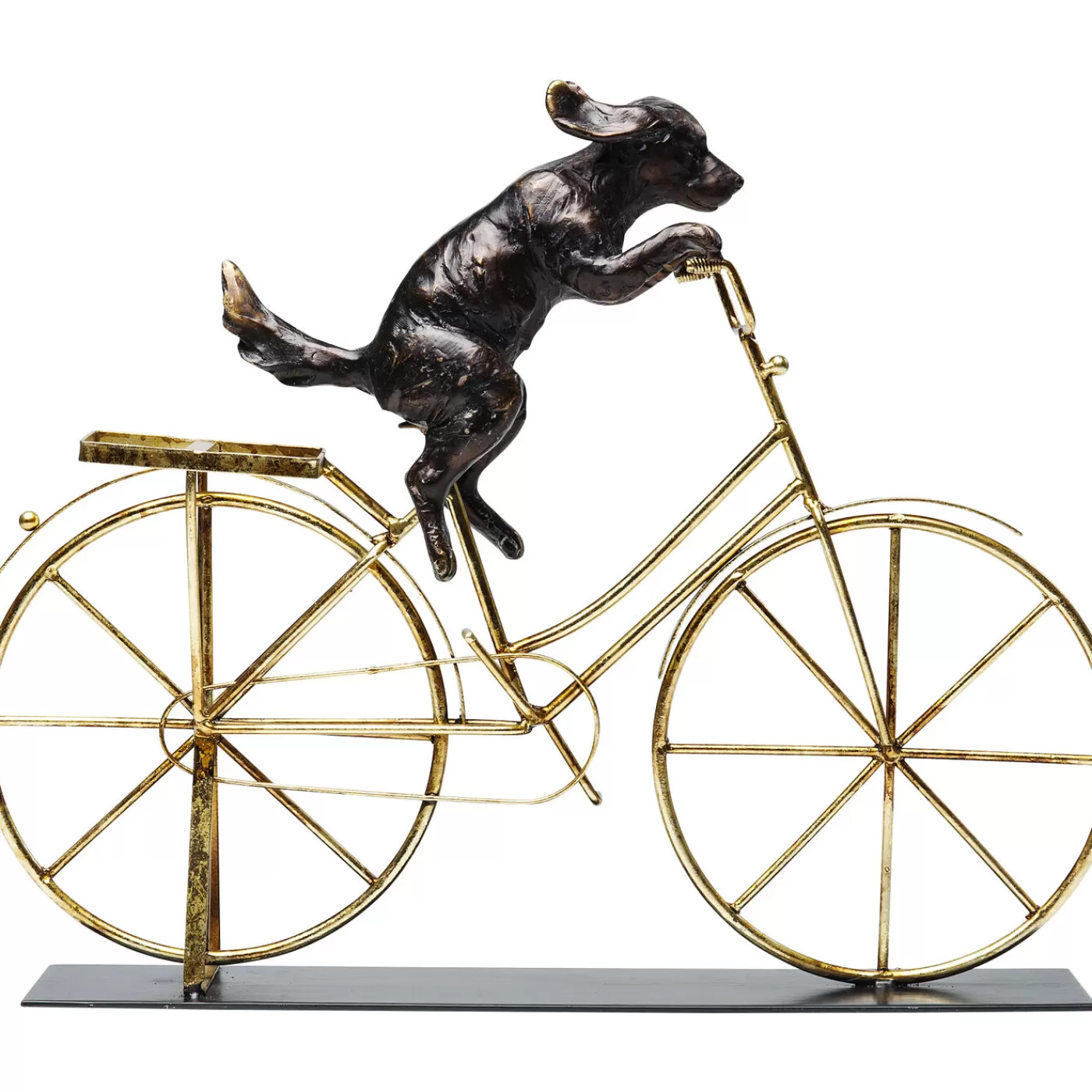 KARE Design Objet Décoratif Dog With Bicycle 44Cm